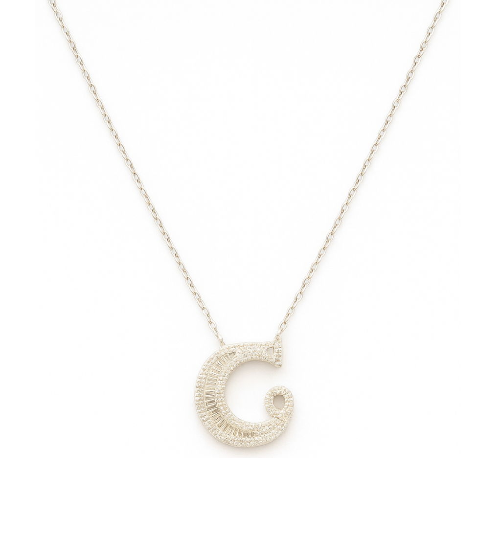 18K Gold Diamond Letter Necklace - Main View