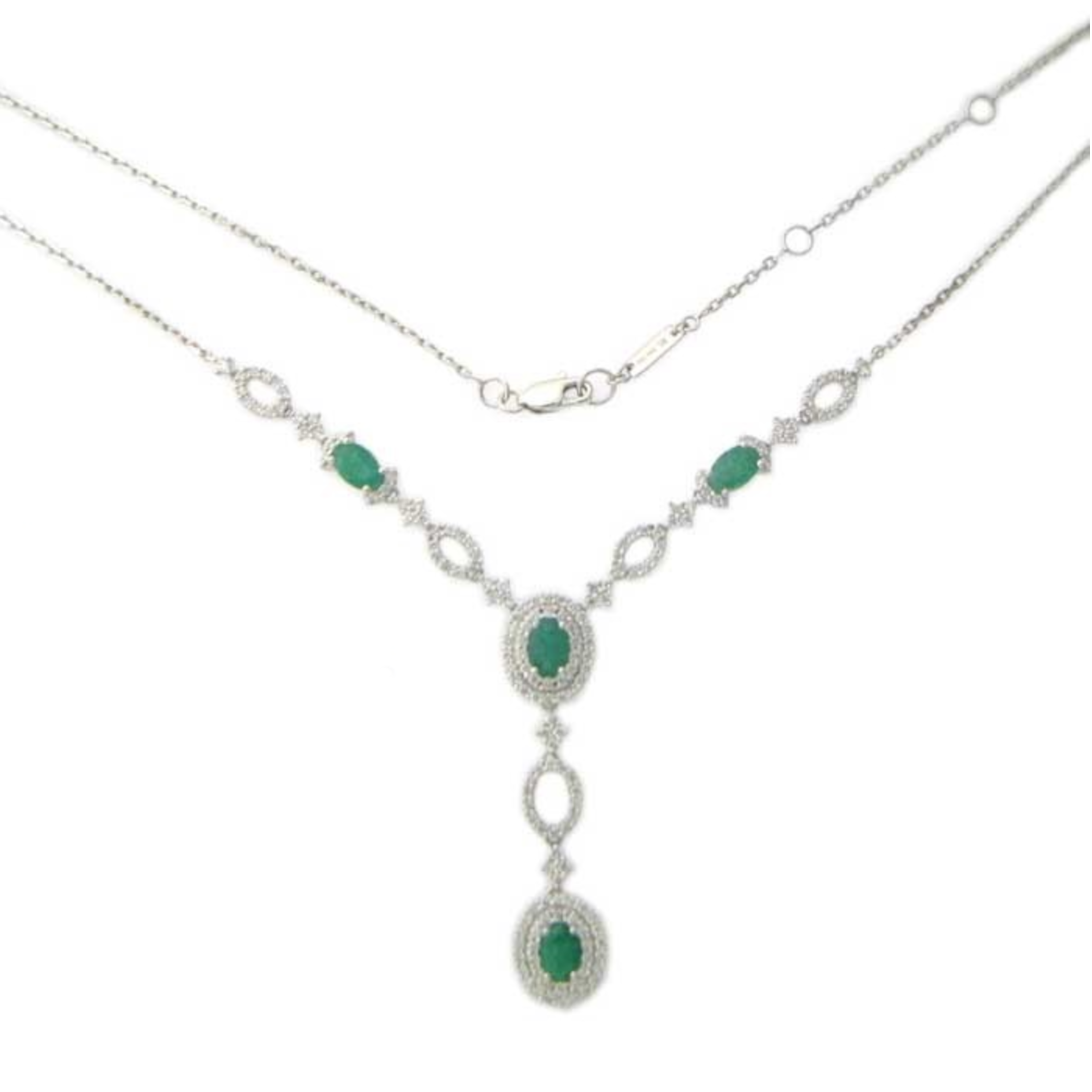 Diamond Necklace Set SN032070BB in 18K White Gold