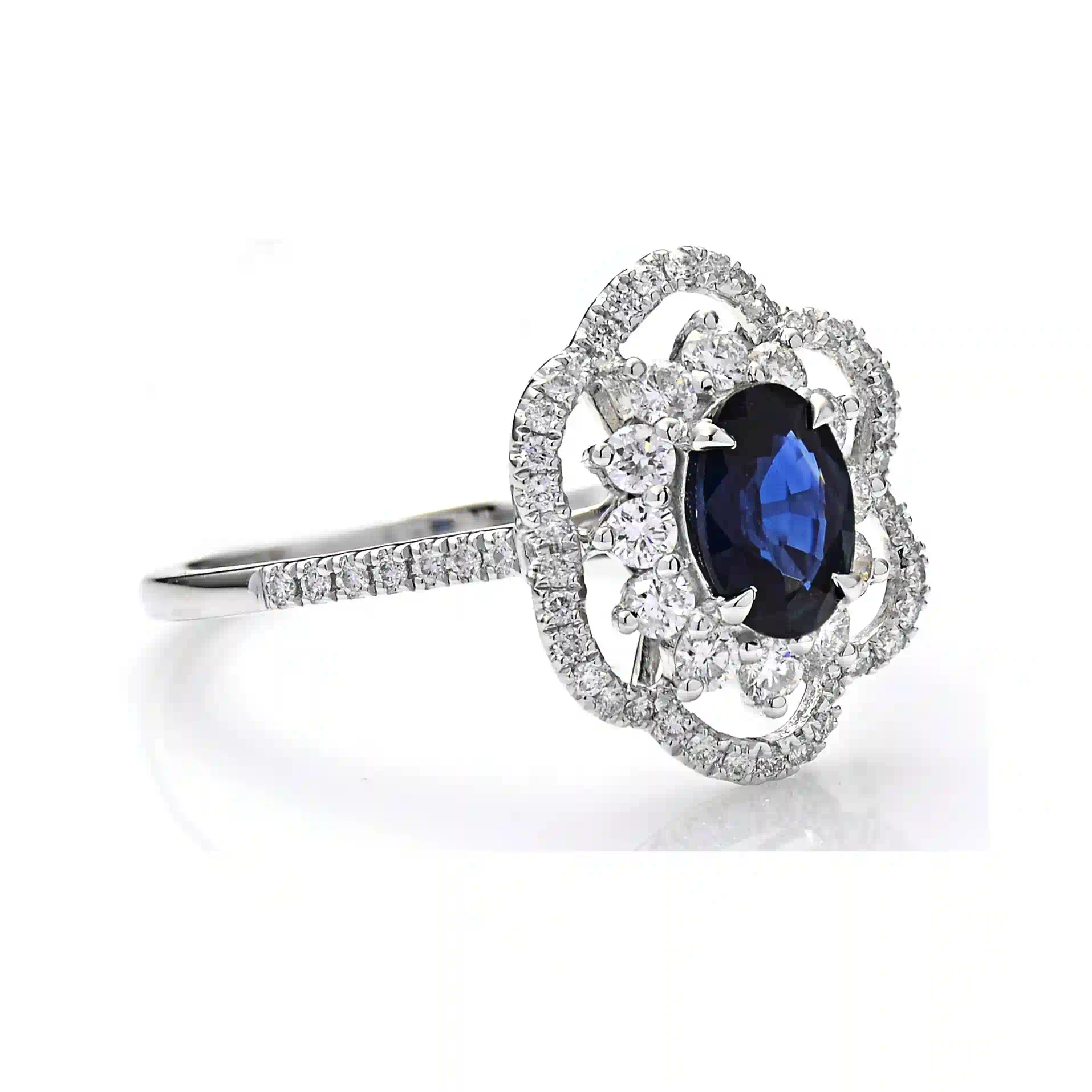 Engagement Ring SR043358GB in White Gold - View 2