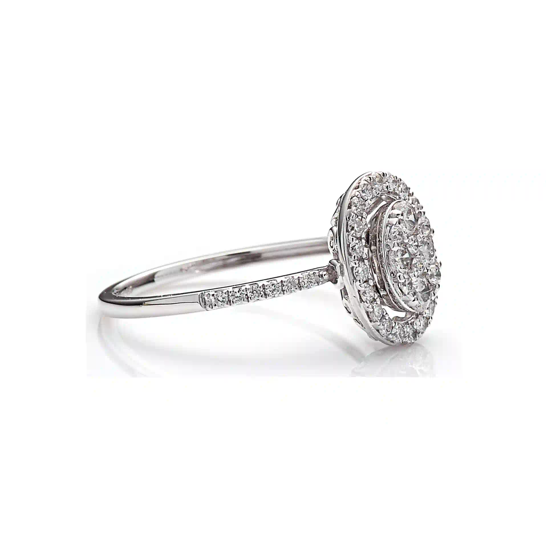 Engagement Ring SR043817DB in White Gold - View 2