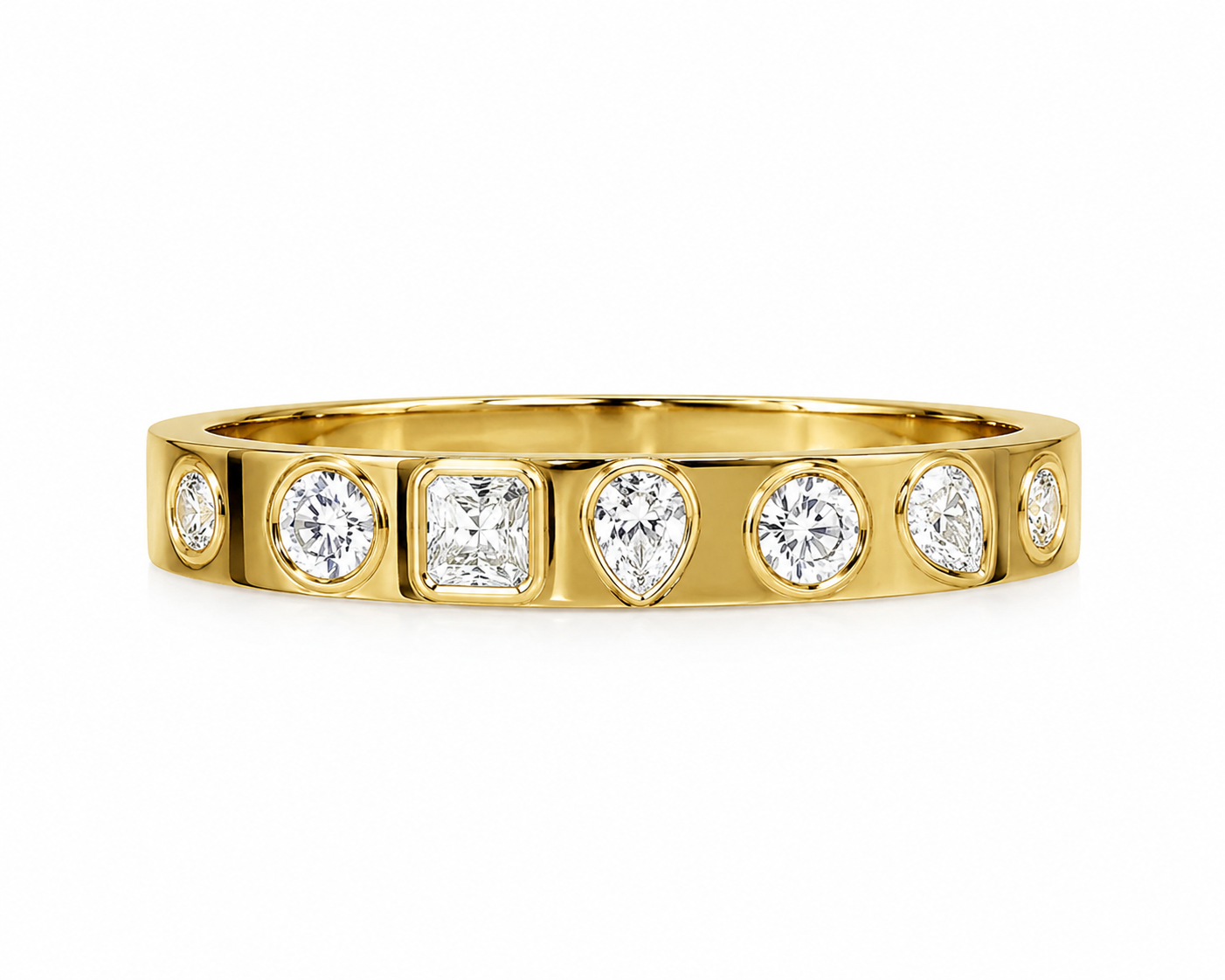 18k gold wedding band with diamonds