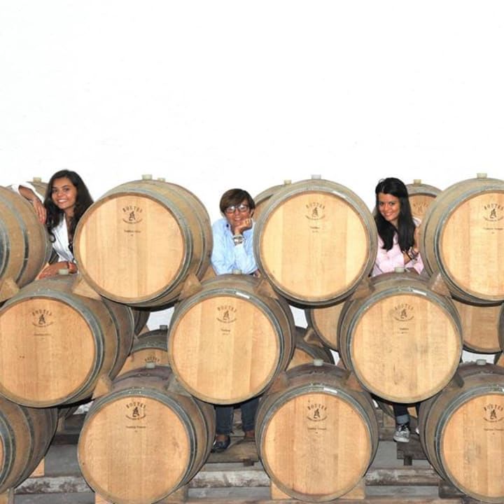 family among the barrels in the callar