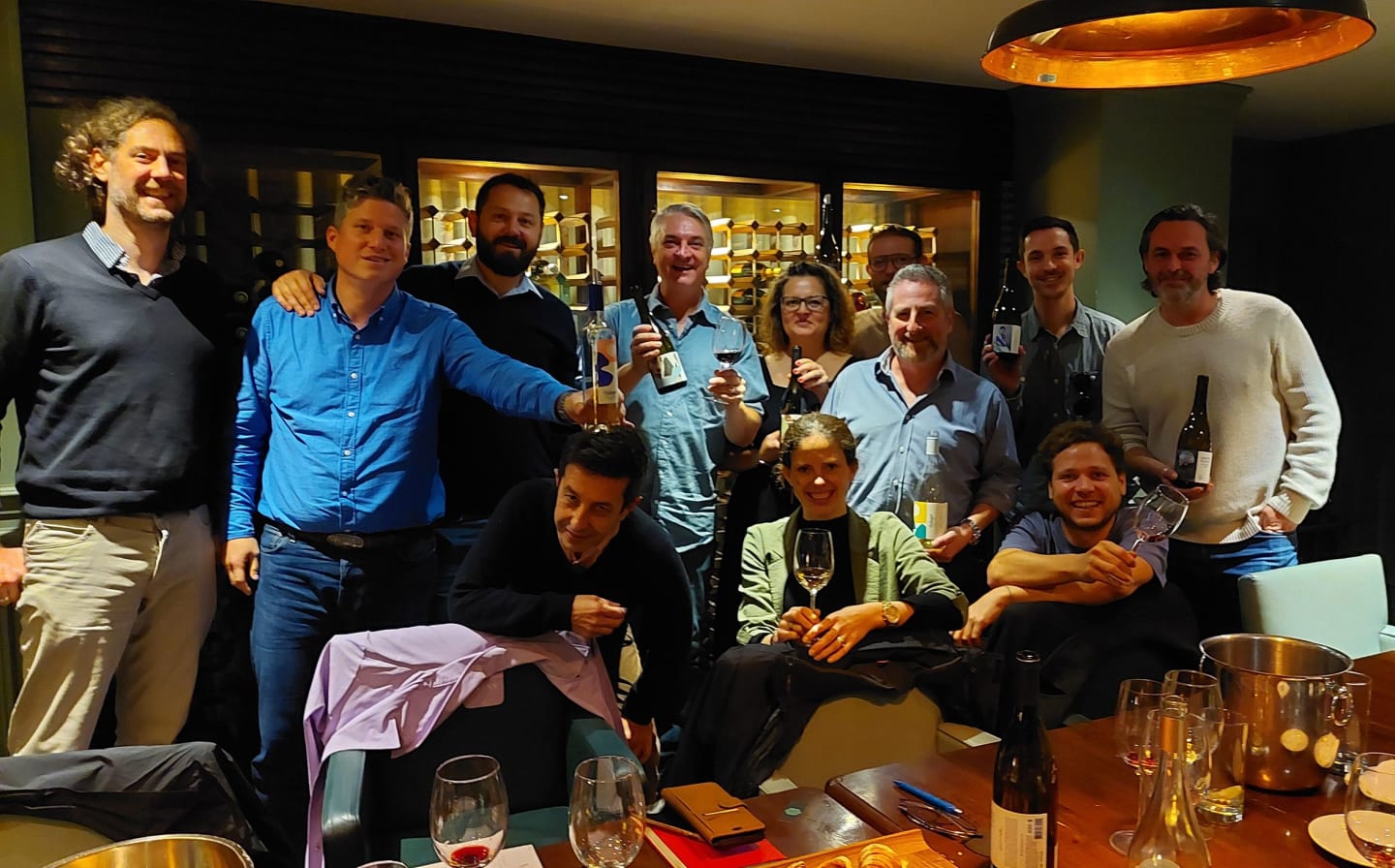 The Enotria and Aubert & Matthieu teams pictured after a tasting