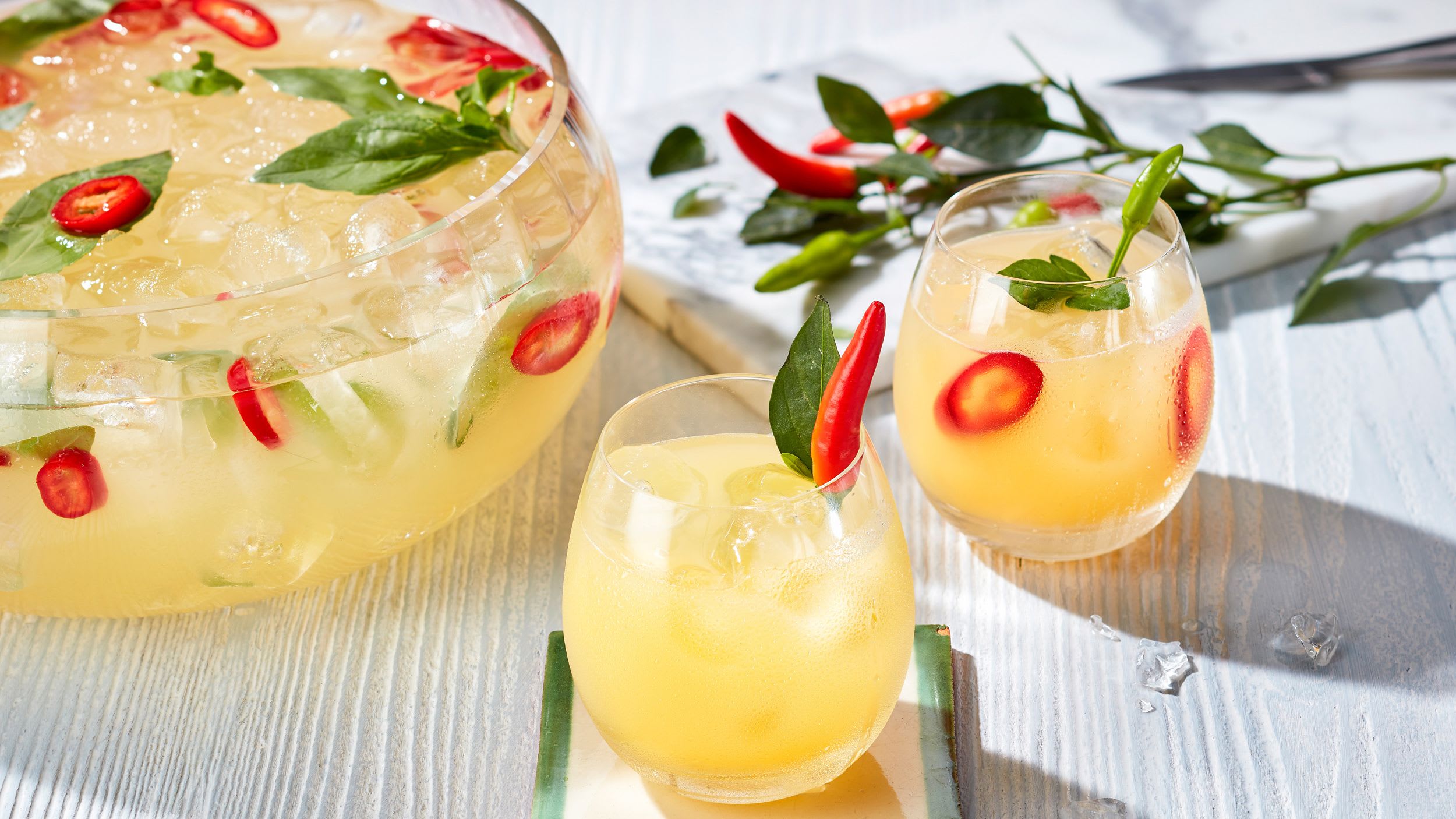 Chilli and apple punch cocktail