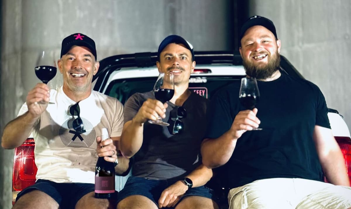 Chaffey Bros team drinking wine