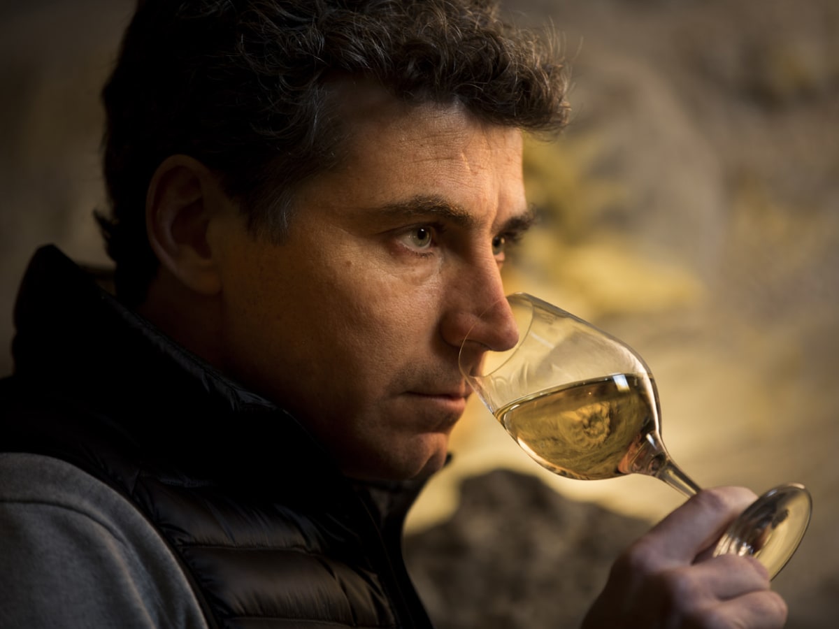 Guillaume Michel of Louis Michel enjoying a glass of wine