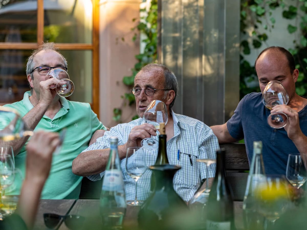 The Knipser family enjoying a glass of wine