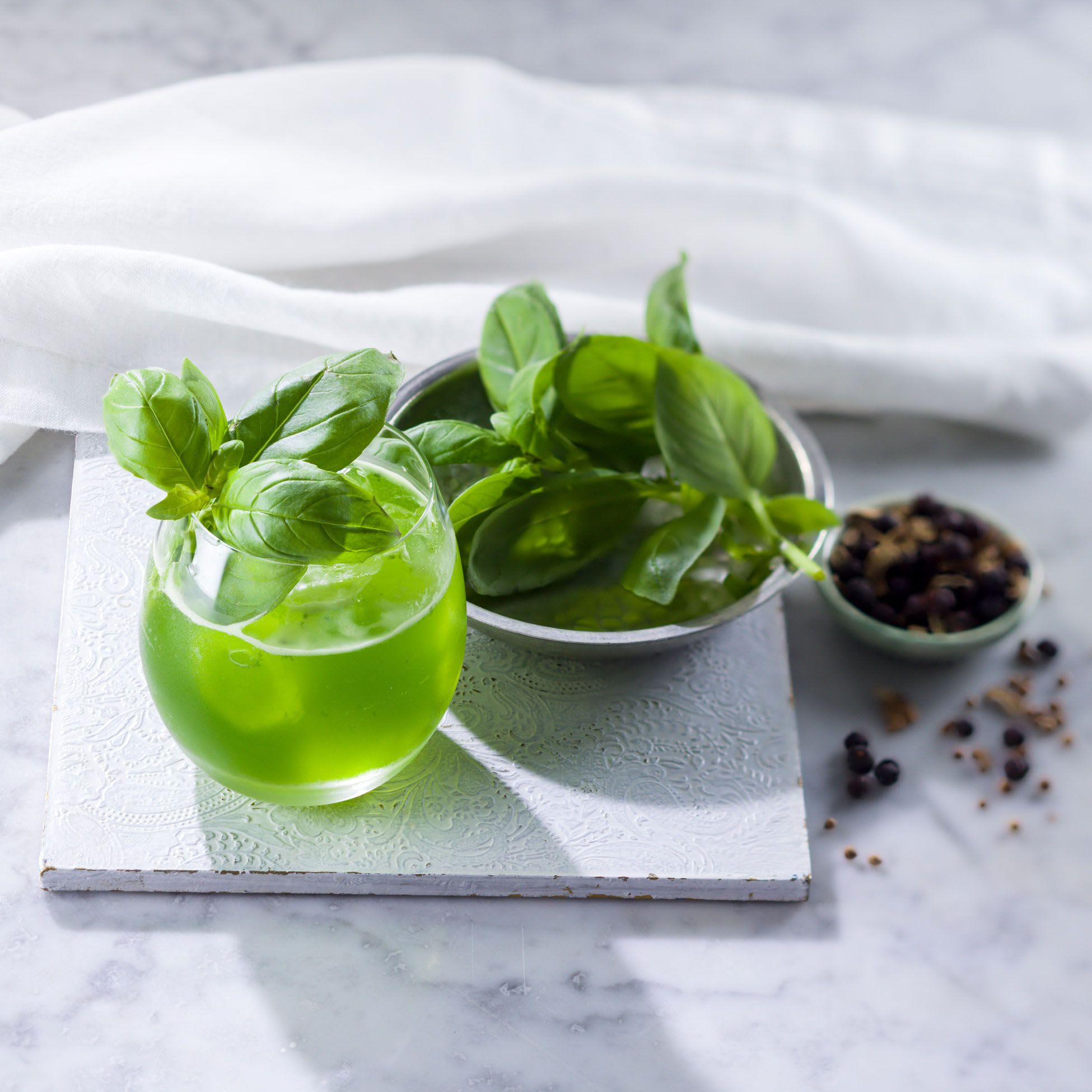 Basil smash gin cocktail Basil smash gin cocktail