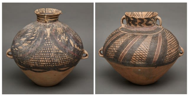 wo Chinese Neolithic Painted Pottery Jars