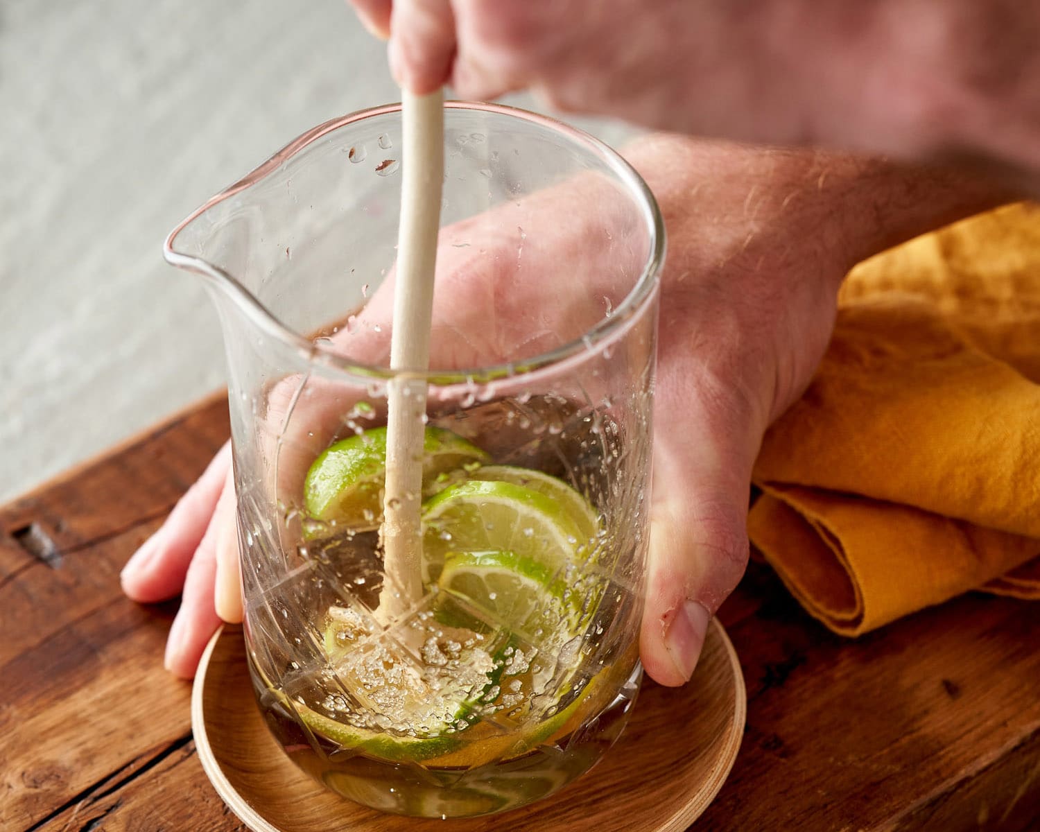 Muddling a cocktail Muddling a cocktail