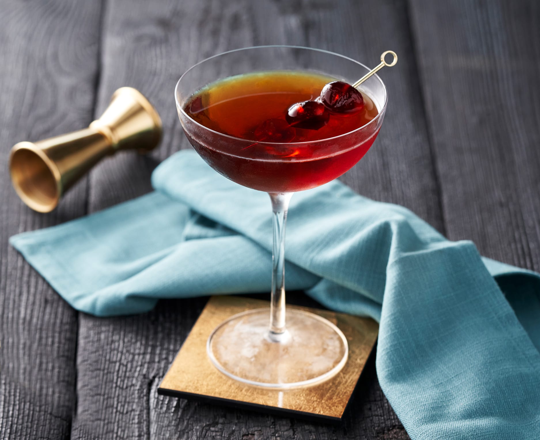 Manhattan drink with cherry Manhattan drink with cherry