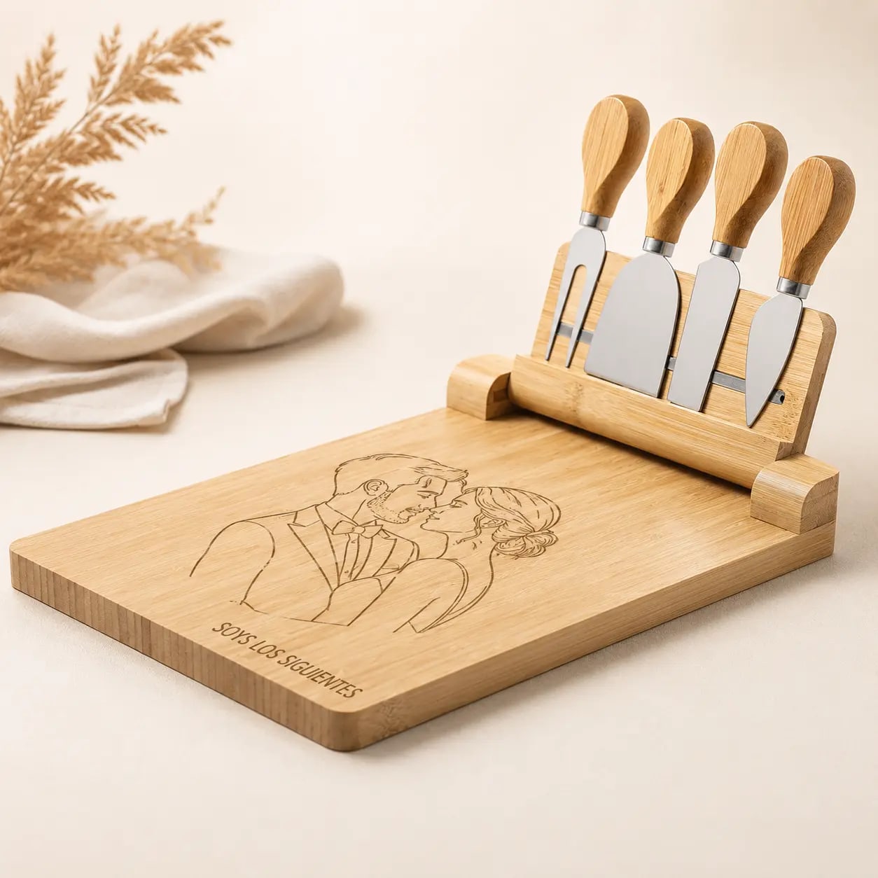 Tabla Gourmet de Quesos Personalizada personalizado para boda hecho a mano por MariArT Natural