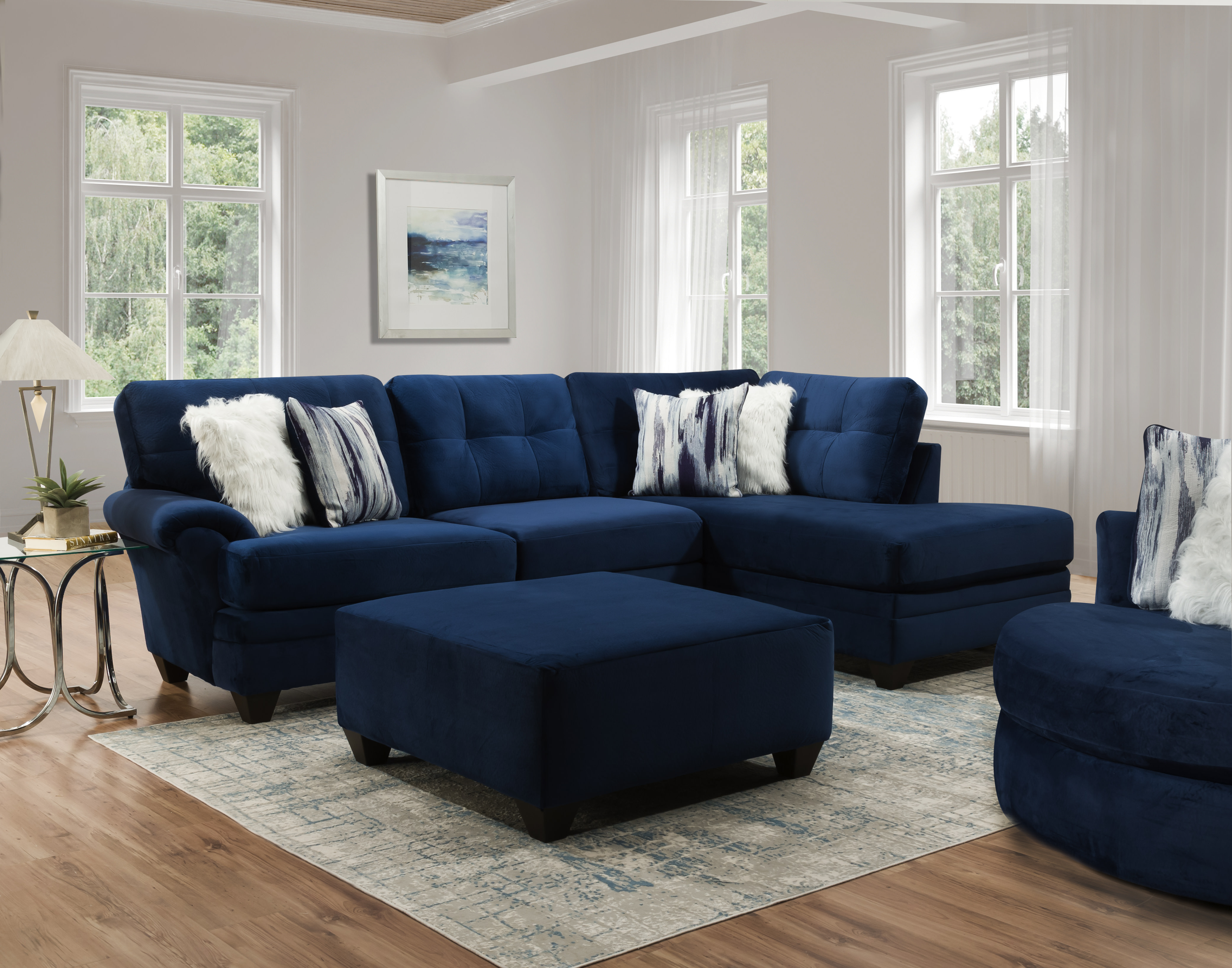 Groovy Navy Sectional Collection American Freight