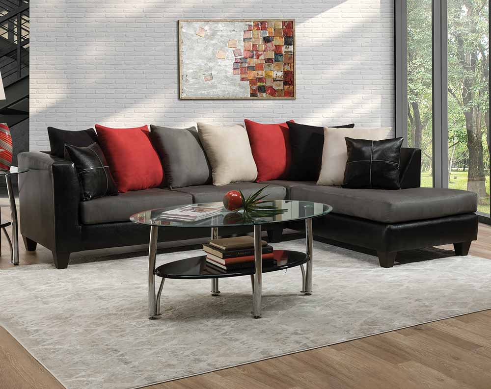  Jefferson Black Sectional Collection American Freight