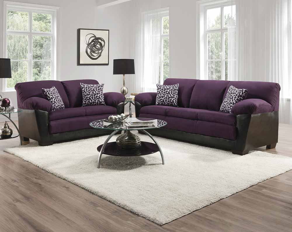 Sisseton Purple Loveseat from Furniture of America