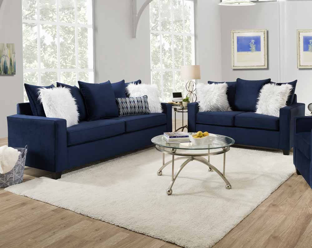 American Freight WF7200 03 1465 45 Indigo Blue Sofa American