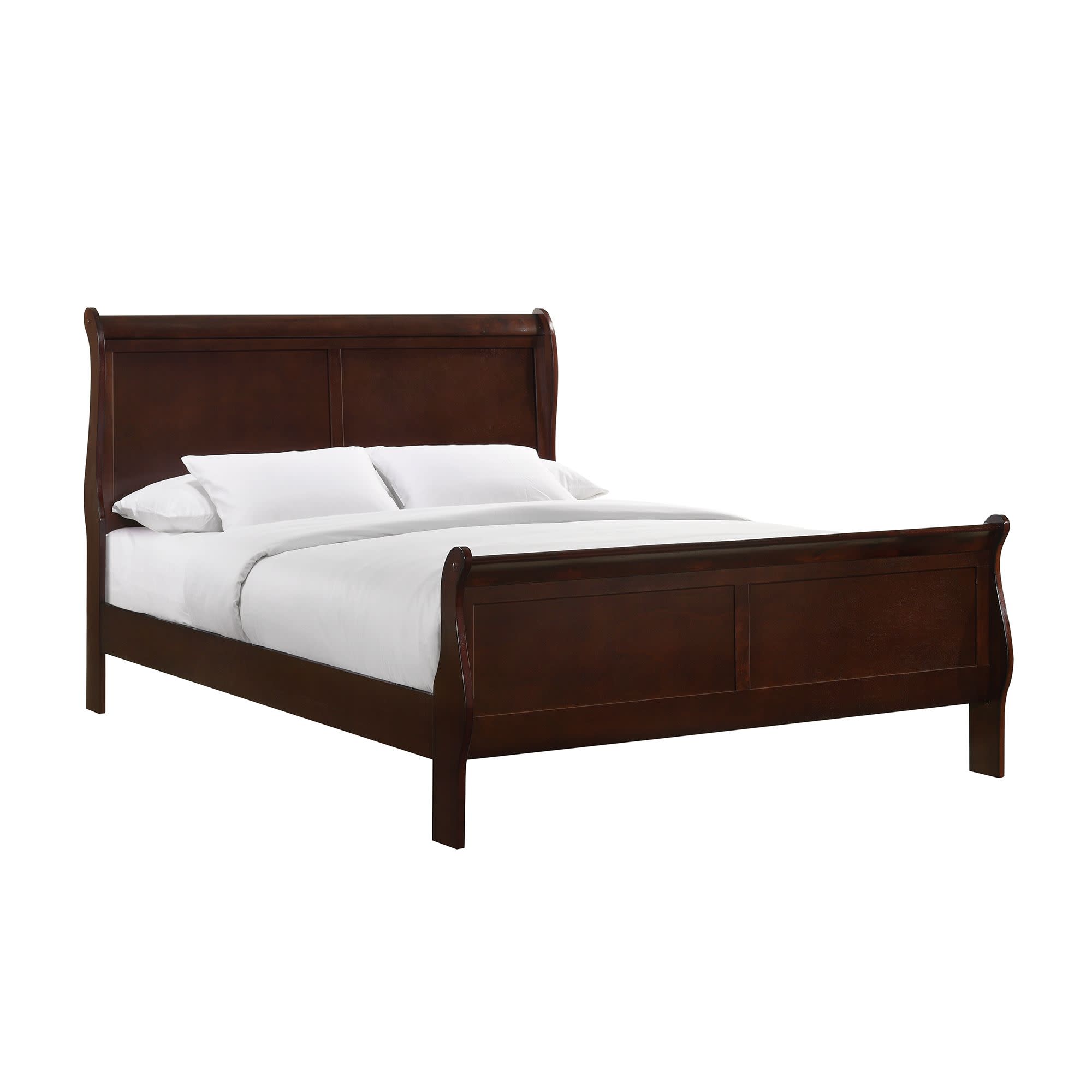 Louis Philippe Cherry Queen Sleigh Bed From Furniture of America