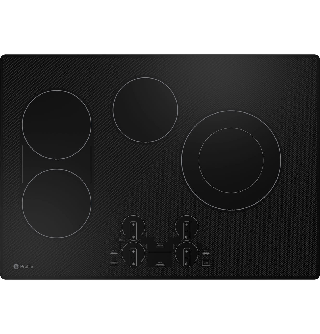 GE Profile PP7030DJBB 30 Built-in Electric Cooktop Black