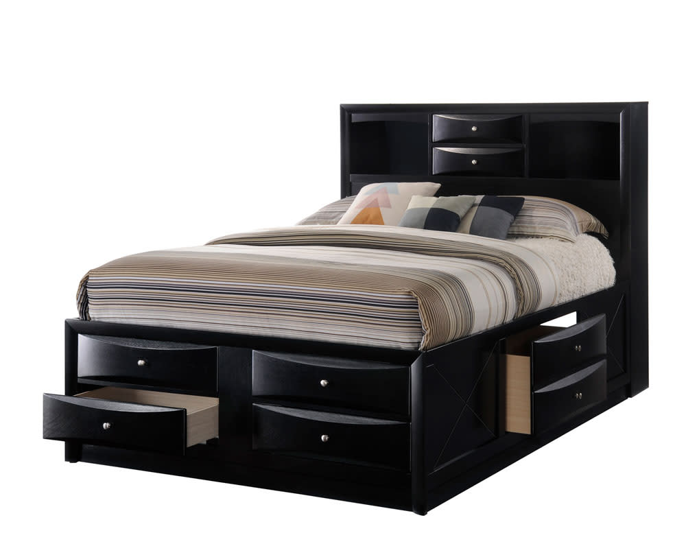 Emily Black Storage King 5pc Bedroom Set | American Freight