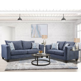 Zoey Indigo Sofa & Loveseat Collection lifestyle picture