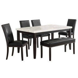 Westby Black 6 piece Dining Set with Bench