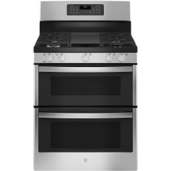 GE JGBS86SPSS 30" Free-Standing Gas Double Oven Convection Range in Stainless Steel