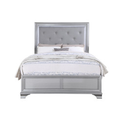 Gemma Silver King Bed with Lights