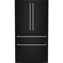 Café CGE29DP3TD1 28.7 Cu. Ft. Smart 4-Door French-Door Refrigerator in Matte Black