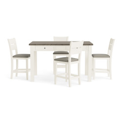 Kyle White 5 piece Counter Height Dining Set