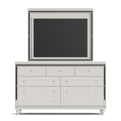 Malibu White Dresser & Mirror with LED Lighting