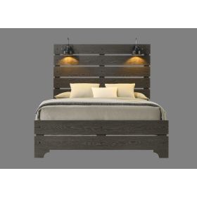 Bennett Brown King Bed with Lights