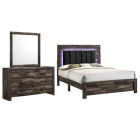 Burke 3 Piece Queen Bedroom Set with LED Lighting