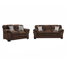 Crushed Chocolate Sofa and Loveseat Set