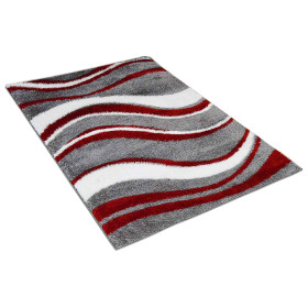 5 x 8 Monaco Shag Area Rug - Grey/Red