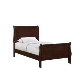 Furniture of America Louis Philippe III 5pc Sleigh Bedroom Set in Cherry