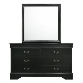 Louis Phillipe Black Dresser & Mirror