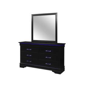 Charlie Black Dresser and Mirror with LED Lighting