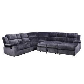 Brooks Grey 4-piece Reclining Sleeper Sectional