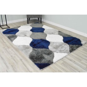 5 x 8 4D Shaggy Area Rug - Navy