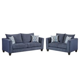 Zoey Indigo Sofa and Loveseat Set