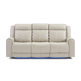 Optima Ivory Reclining Sofa with LED