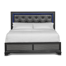 Gemma Black King Complete Bed with LED