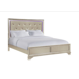 Brooklyn Champagne Queen Bed with LED Lighting