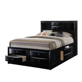 Emily Black Storage Queen Bed