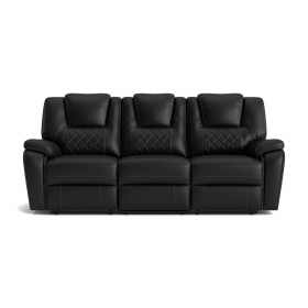 Diamante Black Power Reclining Sofa