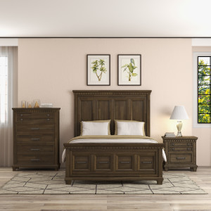 McCabe Queen Size Storage Bedroom Set - Brown