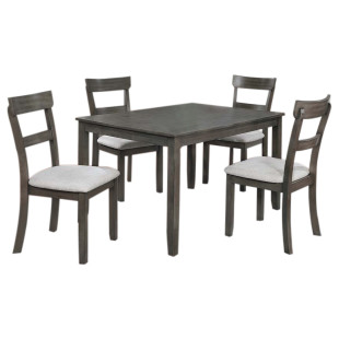 henderson 5 piece light grey dining room table set