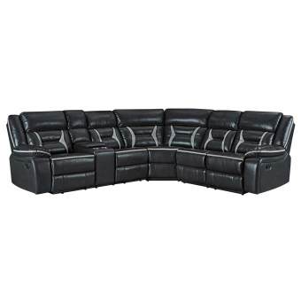 Acropolis Charcoal 3-Piece Manual Reclining Sectional