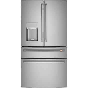 Cafe CXE22DP2PS1 22.3 Cu. Ft. Smart Counter-Depth 4-Door French-Door Refrigerator in Stainless Steel