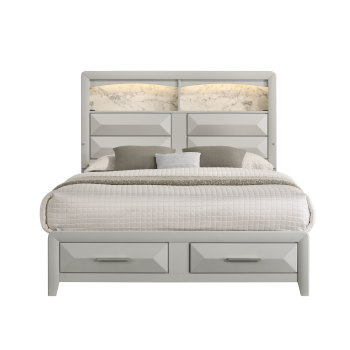 Cascade Grey Queen Bed with Lights